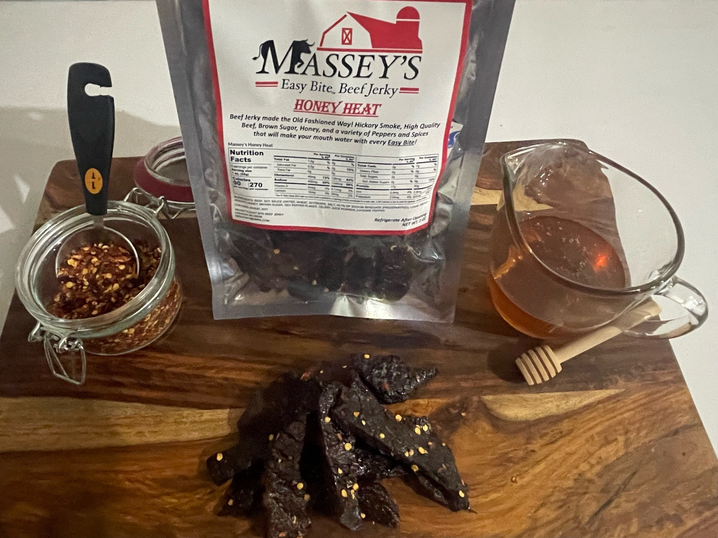 Massey Easy Bite Beef Jerky - Honey Heat 3 oz. Bag